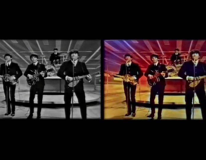 Számítógéppel színezték ki ezt a felvételt a The Beatles-ről! Nézd meg, milyen lett.