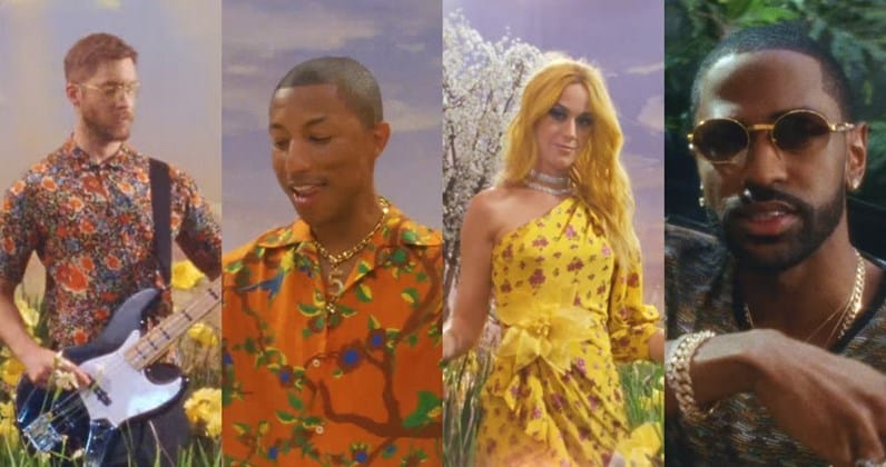 Calvin Harris basszusgitárt penget Katy Perry és Pharrell Williams mellett